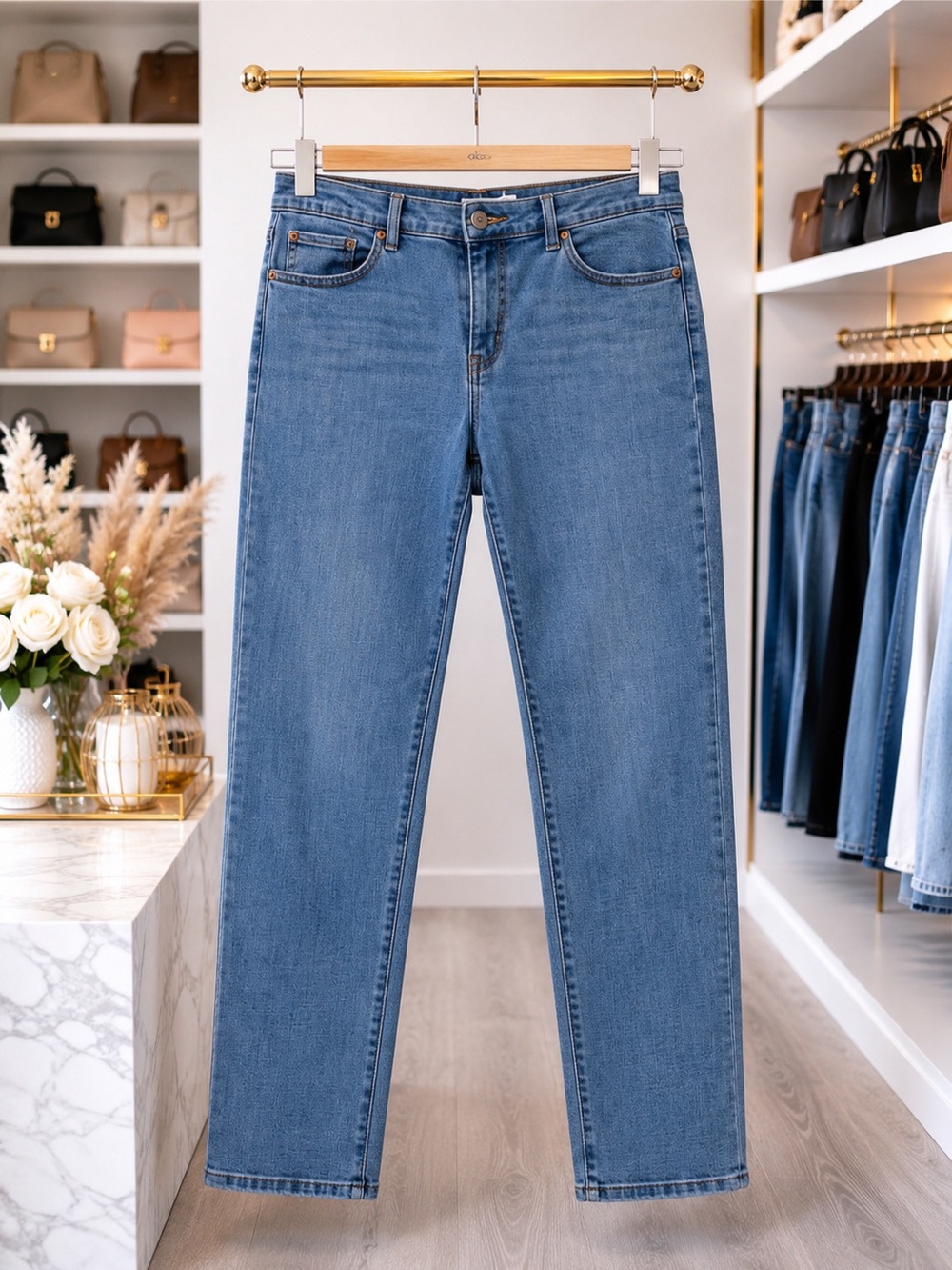 💥3/$50 Levi’s Women's Blue Straight-Leg Slight Flare Boyfriend Jeans | Sz 31